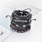Men’s Alloy & Cowhide Multilayer Leather Bracelet – Vintage Rugged Fashion Jewelry